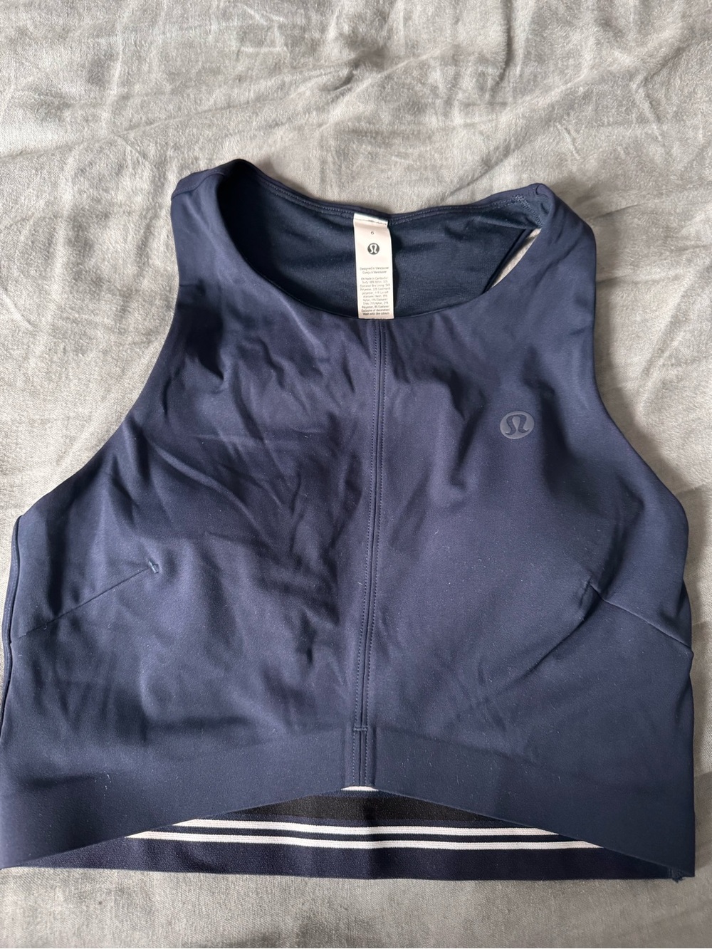 lululemon athletica Navy High-Neck Cropped Athletic Tank